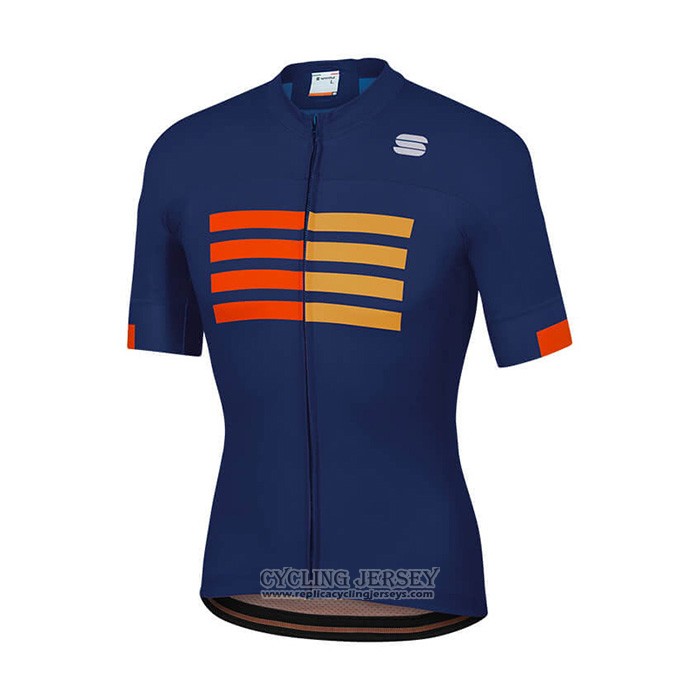 2021 Cycling Jersey Sportful Blue Short Sleeve And Bib Short