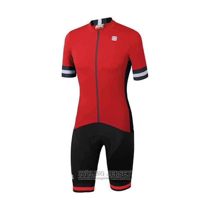 2021 Cycling Jersey Sportful Red Short Sleeve And Bib Short