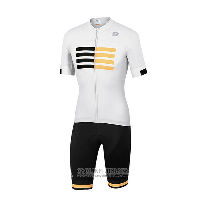 2021 Cycling Jersey Sportful White Short Sleeve And Bib Short