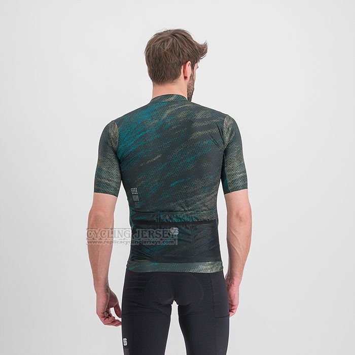 2023 Cycling Jersey Sportful Blue Green Short Sleeve and Bib Short