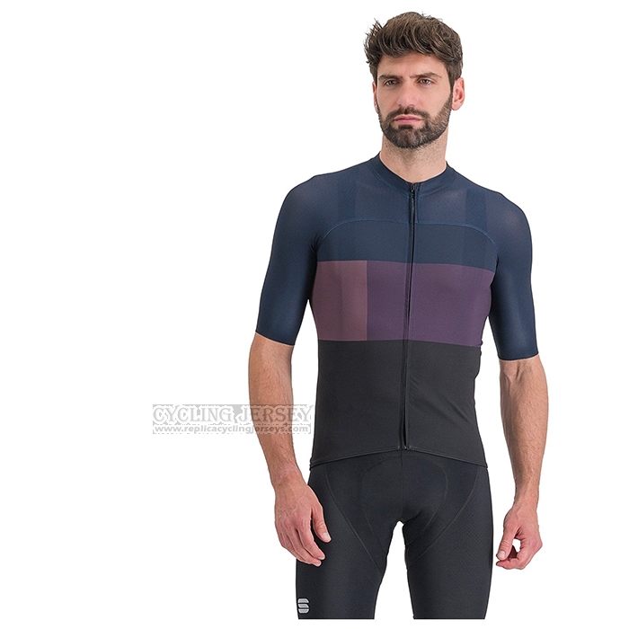 2023 Cycling Jersey Sportful Blue Purple Short Sleeve and Bib Short