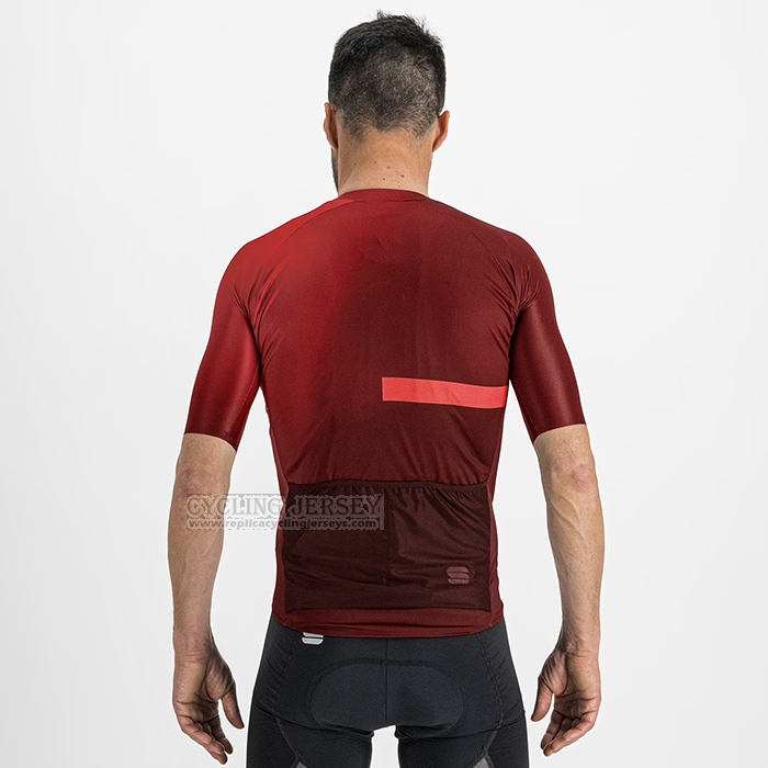 2023 Cycling Jersey Sportful Red Short Sleeve and Bib Short
