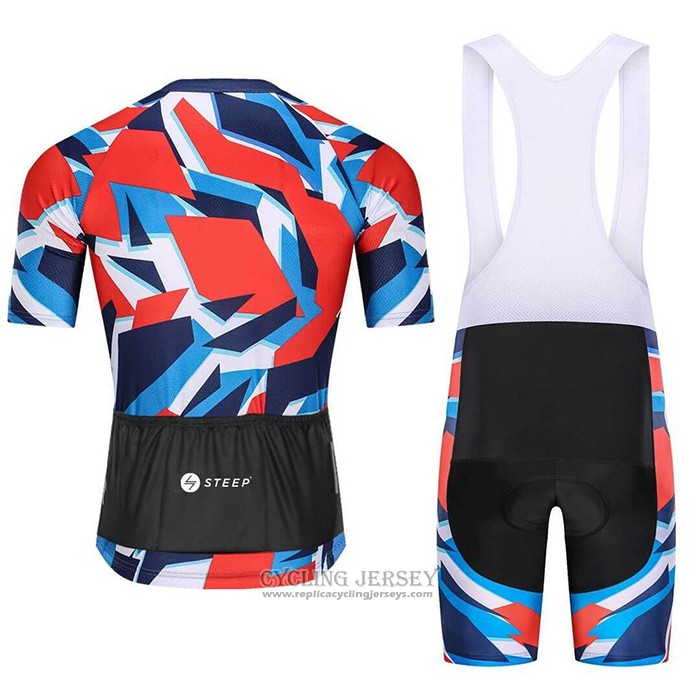 2021 Cycling Jersey Steep Red Blue Short Sleeve And Bib Short