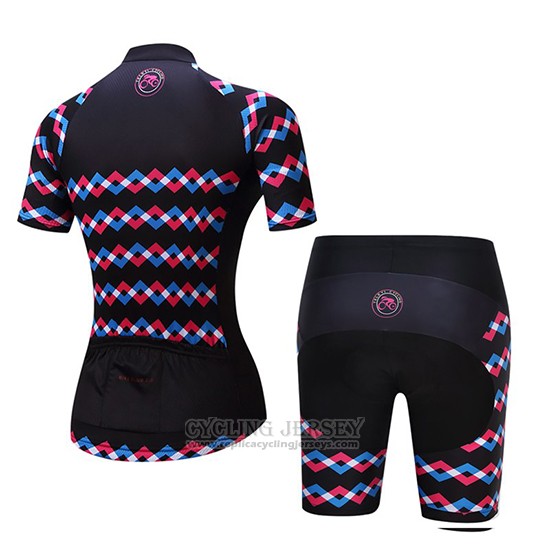 2019 Cycling Jersey Women Teleyi Purple Black Short Sleeve and Bib Short