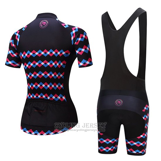 2019 Cycling Jersey Women Teleyi Purple Black Short Sleeve and Bib Short