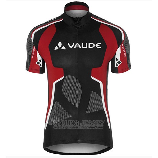 2018 Cycling Jersey Vaude Black and Red Short Sleeve and Bib Short