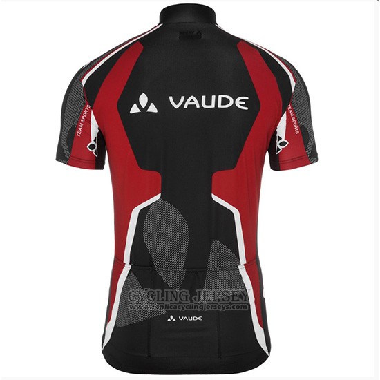 2018 Cycling Jersey Vaude Black and Red Short Sleeve and Bib Short