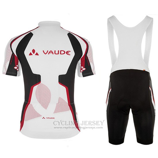 2018 Cycling Jersey Vaude White Red Short Sleeve and Bib Short
