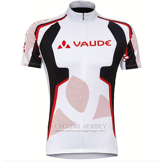 2018 Cycling Jersey Vaude White Red Short Sleeve and Bib Short