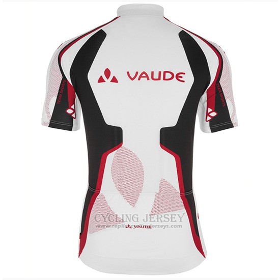 2018 Cycling Jersey Vaude White Red Short Sleeve and Bib Short