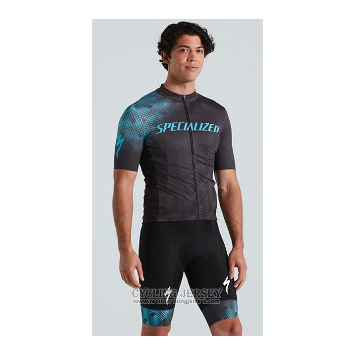 2021 Cycling Jersey Specialized Blue Black Short Sleeve And Bib Short