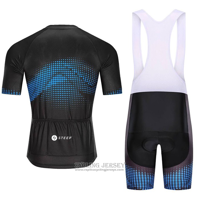 2021 Cycling Jersey Steep Black Blue Short Sleeve And Bib Short
