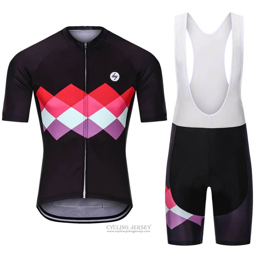 2021 Cycling Jersey Steep Black Fuchsia Short Sleeve And Bib Short