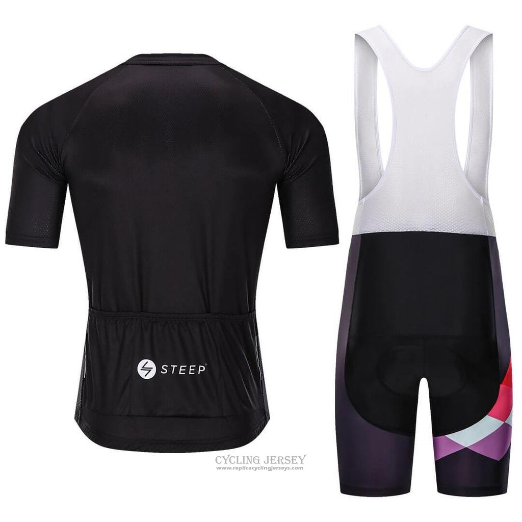 2021 Cycling Jersey Steep Black Fuchsia Short Sleeve And Bib Short