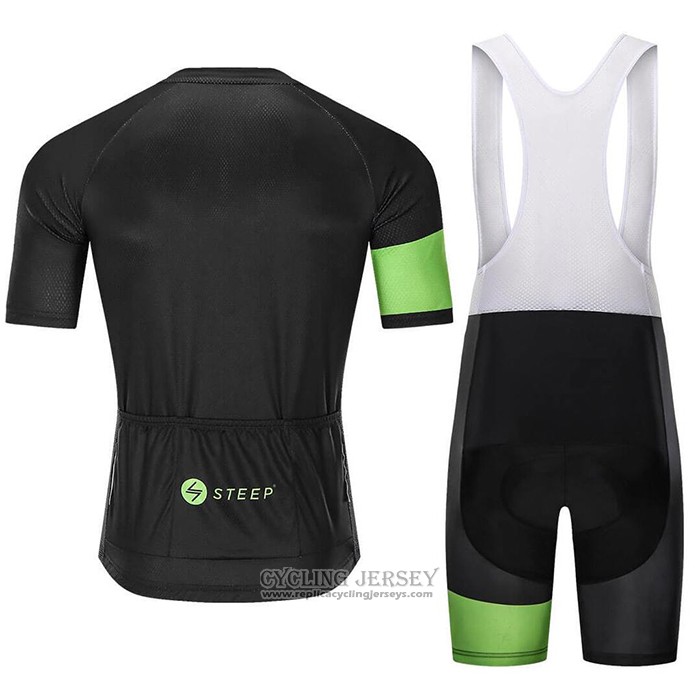 2021 Cycling Jersey Steep Black Green Short Sleeve And Bib Short