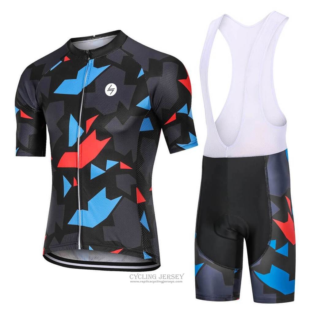 2021 Cycling Jersey Steep Black Red Blue Short Sleeve And Bib Short