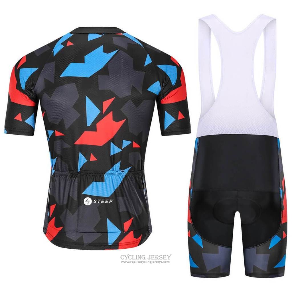 2021 Cycling Jersey Steep Black Red Blue Short Sleeve And Bib Short