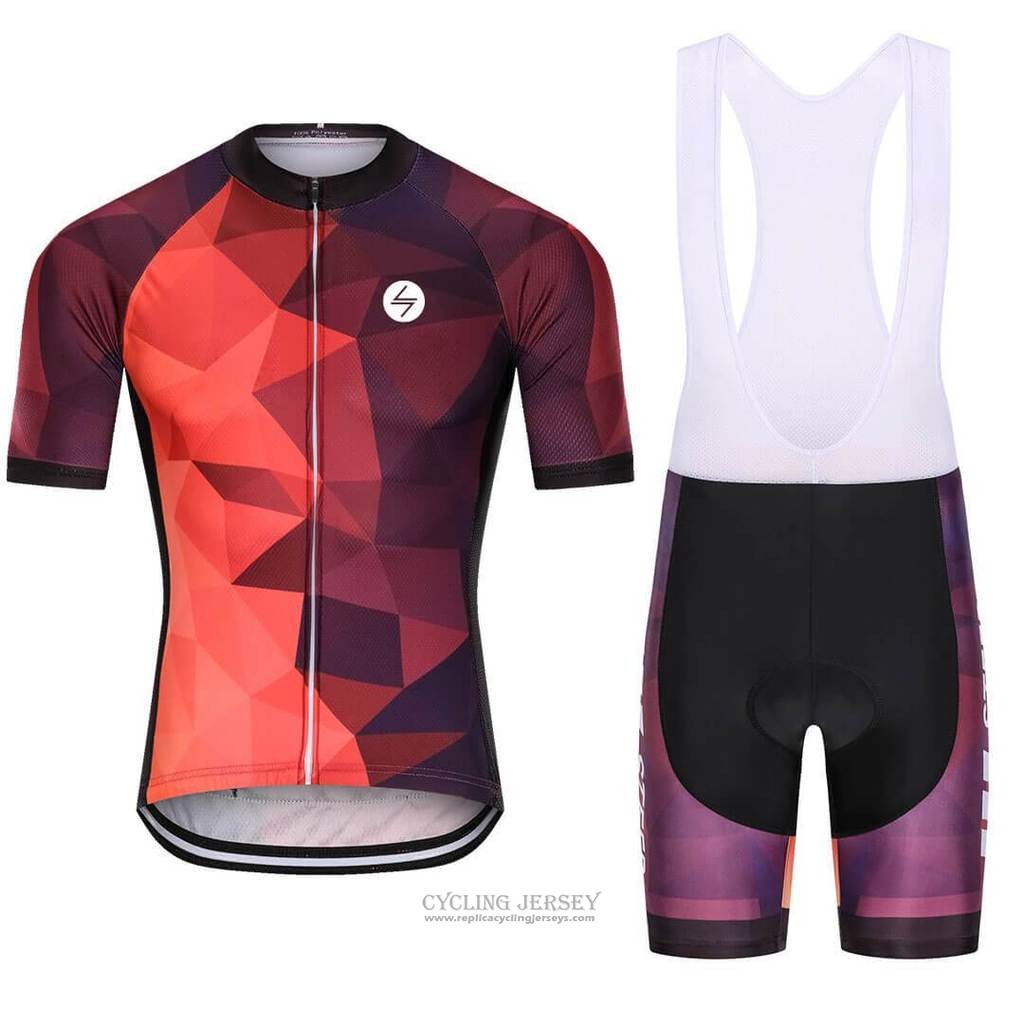 2021 Cycling Jersey Steep Orange Purple Short Sleeve And Bib Short