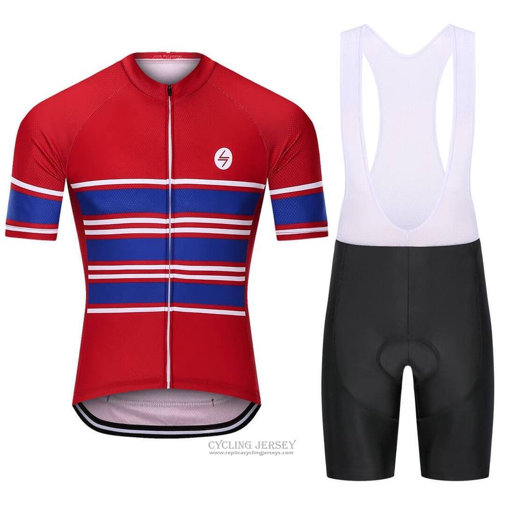 2021 Cycling Jersey Steep Red Blue Short Sleeve And Bib Short(3)