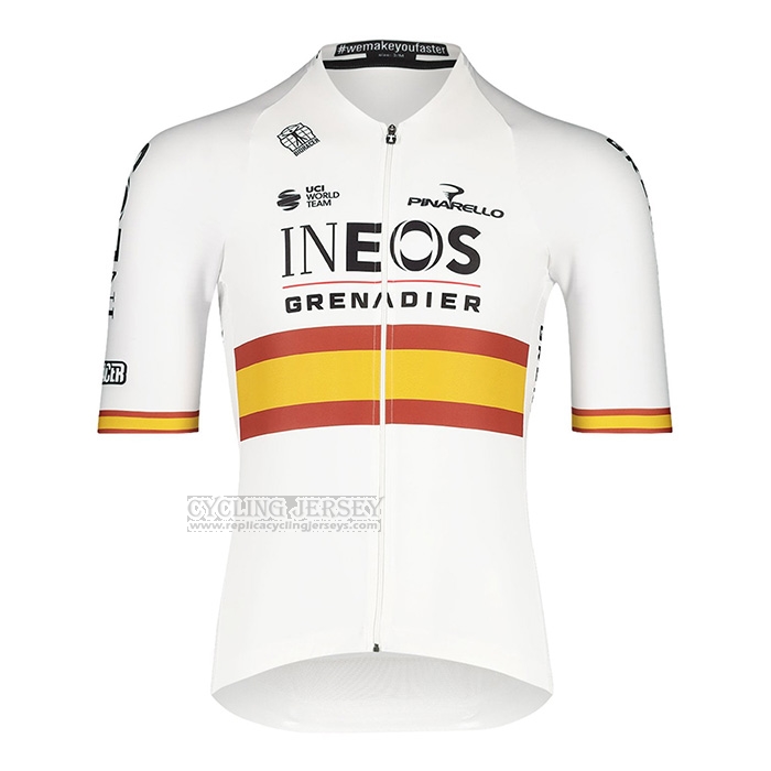 2022 Cycling Jersey Spain Champion Ineos White Red Short Sleeve and Bib ...