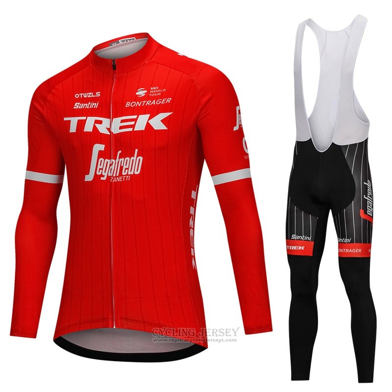 2018 Cycling Jersey Trek Segafredo Red Long Sleeve and Bib Tight Replica