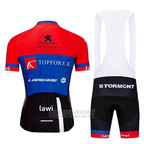 2019 Cycling Jersey Topforex Lapierre Red Blue Short Sleeve and Overalls