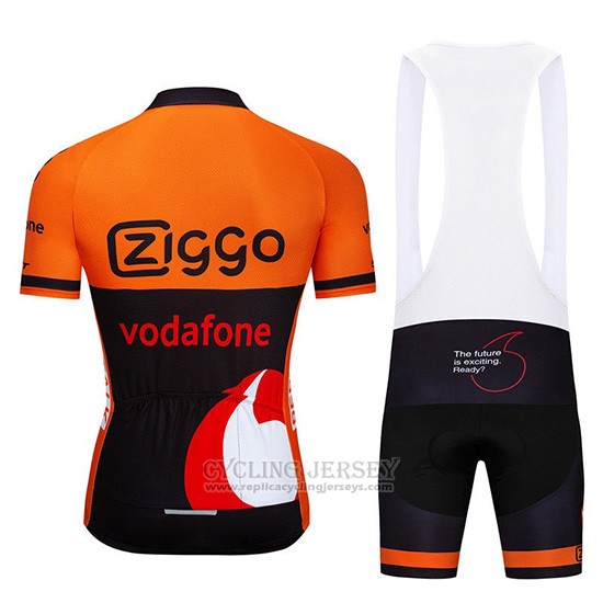 2019 Cycling Jersey Ziggo Orange Black Short Sleeve and Overalls