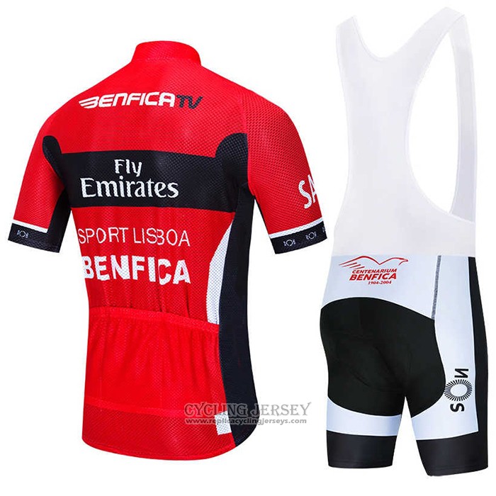 2020 Cycling Jersey S.l. Benfica Red Black Short Sleeve And Bib Short
