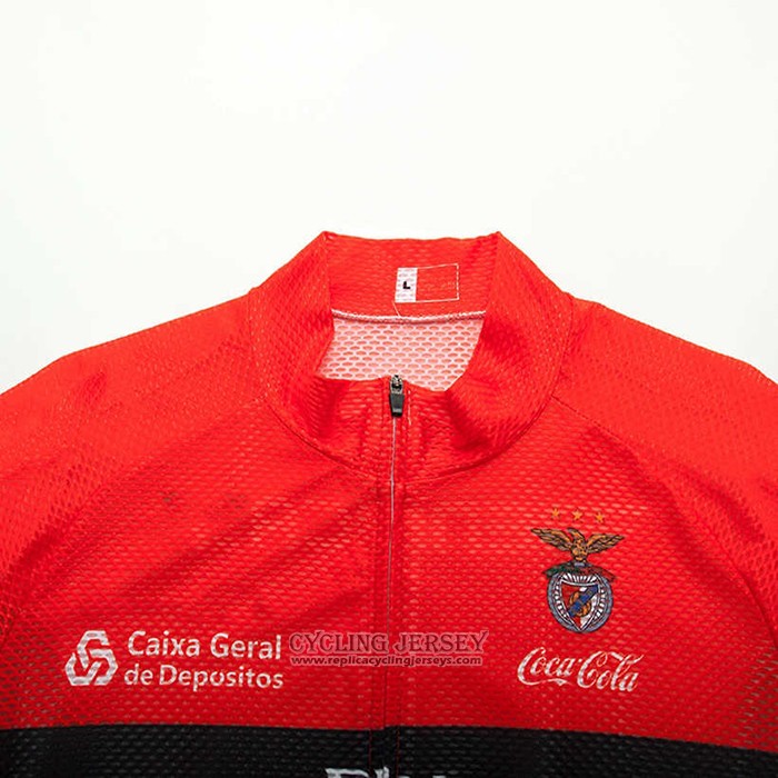 2020 Cycling Jersey S.l. Benfica Red Black Short Sleeve And Bib Short