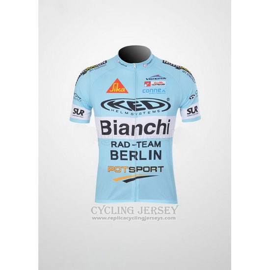 2010 Cycling Jersey Bianchi Light Blue Short Sleeve and Bib Short