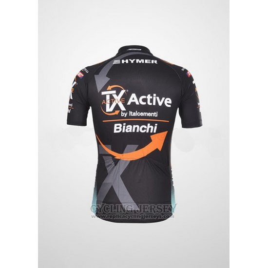 2012 Cycling Jersey Bianchi Black and Orange Short Sleeve and Bib Short