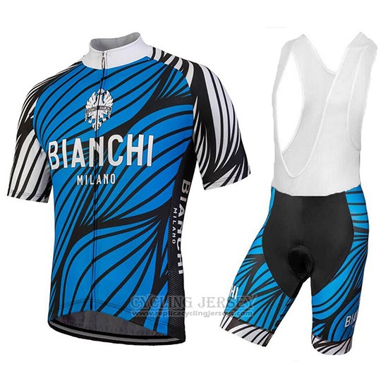 2018 Cycling Jersey Bianchi Caina Blue Short Sleeve and Bib Short