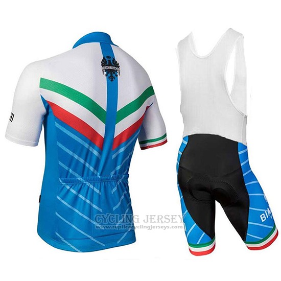 2018 Cycling Jersey Bianchi Tiera White and Blue Short Sleeve and Bib Short