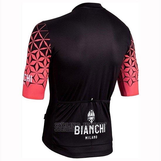 2019 Cycling Jersey Bianchi Milano Conca Black Red Short Sleeve and Bib Short
