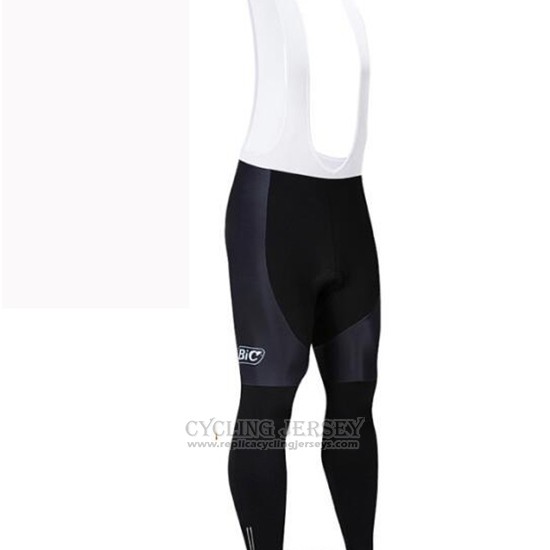 2019 Cycling Jersey Bic White Orange Long Sleeve and Bib Tight