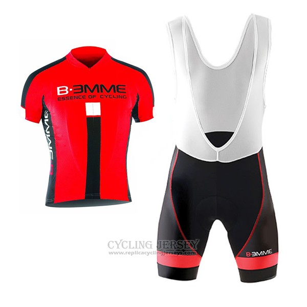 2017 Cycling Jersey Biemme Identity Black and Red Short Sleeve and Bib Short