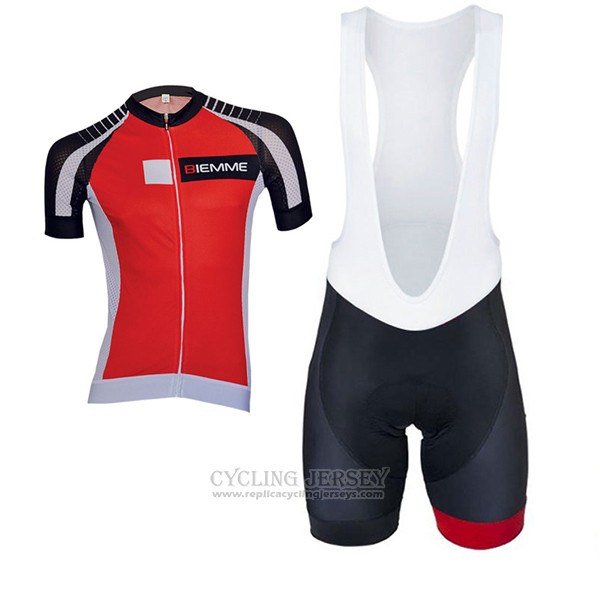 2017 Cycling Jersey Biemme Moody Red Short Sleeve and Bib Short