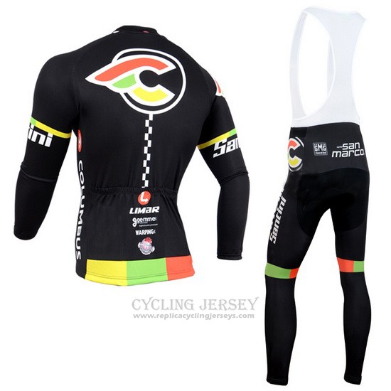 2014 Cycling Jersey Cinelli Santini Black Long Sleeve and Bib Tight