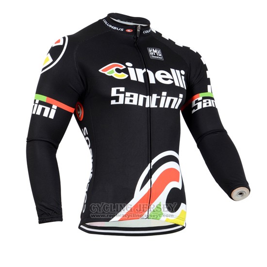 2014 Cycling Jersey Cinelli Santini Black Long Sleeve and Bib Tight
