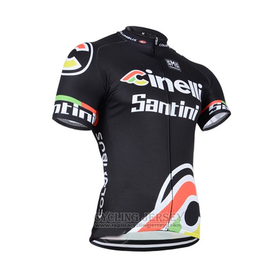 2014 Cycling Jersey Cinelli Santini Black Short Sleeve and Bib Short