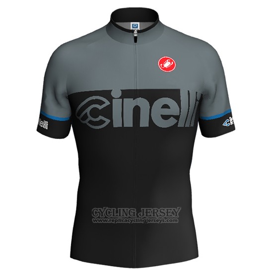 2016 Cycling Jersey Cinelli Black and Gray Short Sleeve and Bib Short
