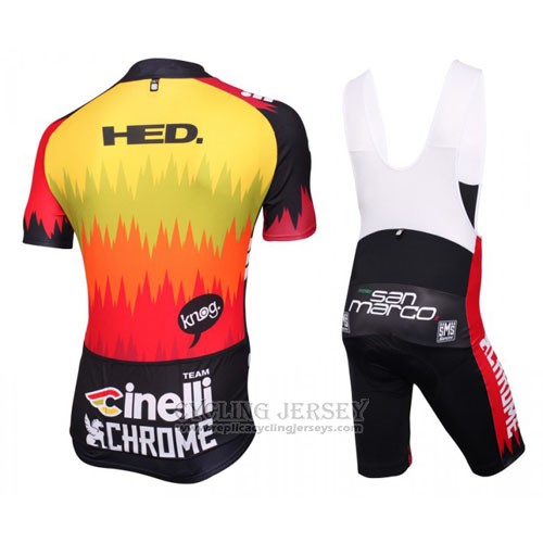2016 Cycling Jersey Cinelli Chrome Red and Black Short Sleeve and Bib Short