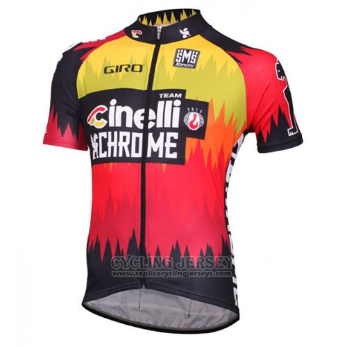 2016 Cycling Jersey Cinelli Chrome Red and Black Short Sleeve and Bib Short