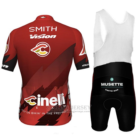 2018 Cycling Jersey Cinelli Chrome Dark and Red Short Sleeve and Bib Short