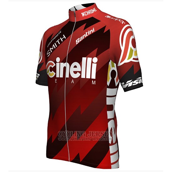 2018 Cycling Jersey Cinelli Chrome Dark and Red Short Sleeve and Bib Short