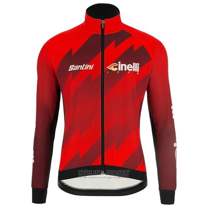 2018 Cycling Jersey Cinelli Dark Red Long Sleeve and Bib Tight
