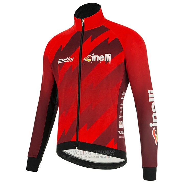 2018 Cycling Jersey Cinelli Dark Red Long Sleeve and Bib Tight