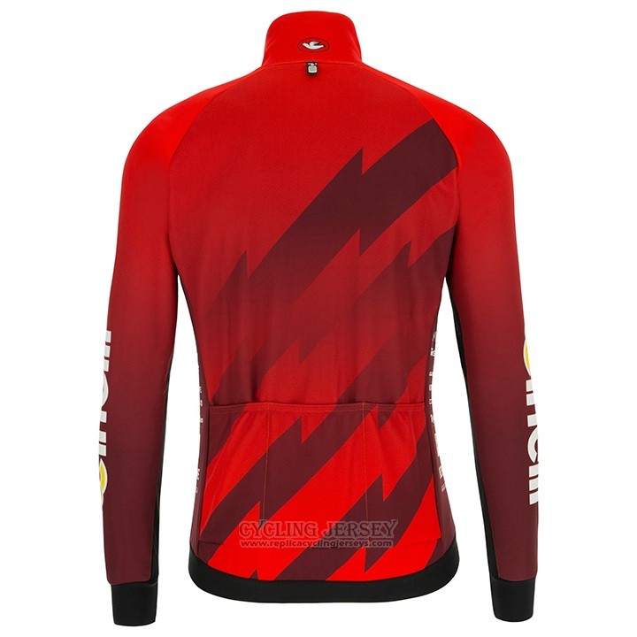 2018 Cycling Jersey Cinelli Dark Red Long Sleeve and Bib Tight