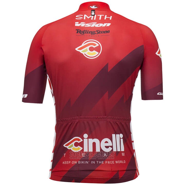 2018 Cycling Jersey Cinelli Dark Red Short Sleeve and Bib Short