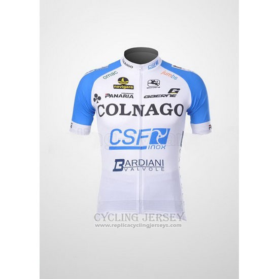 2012 Cycling Jersey Colnago Sky Blue and White Short Sleeve and Bib Short